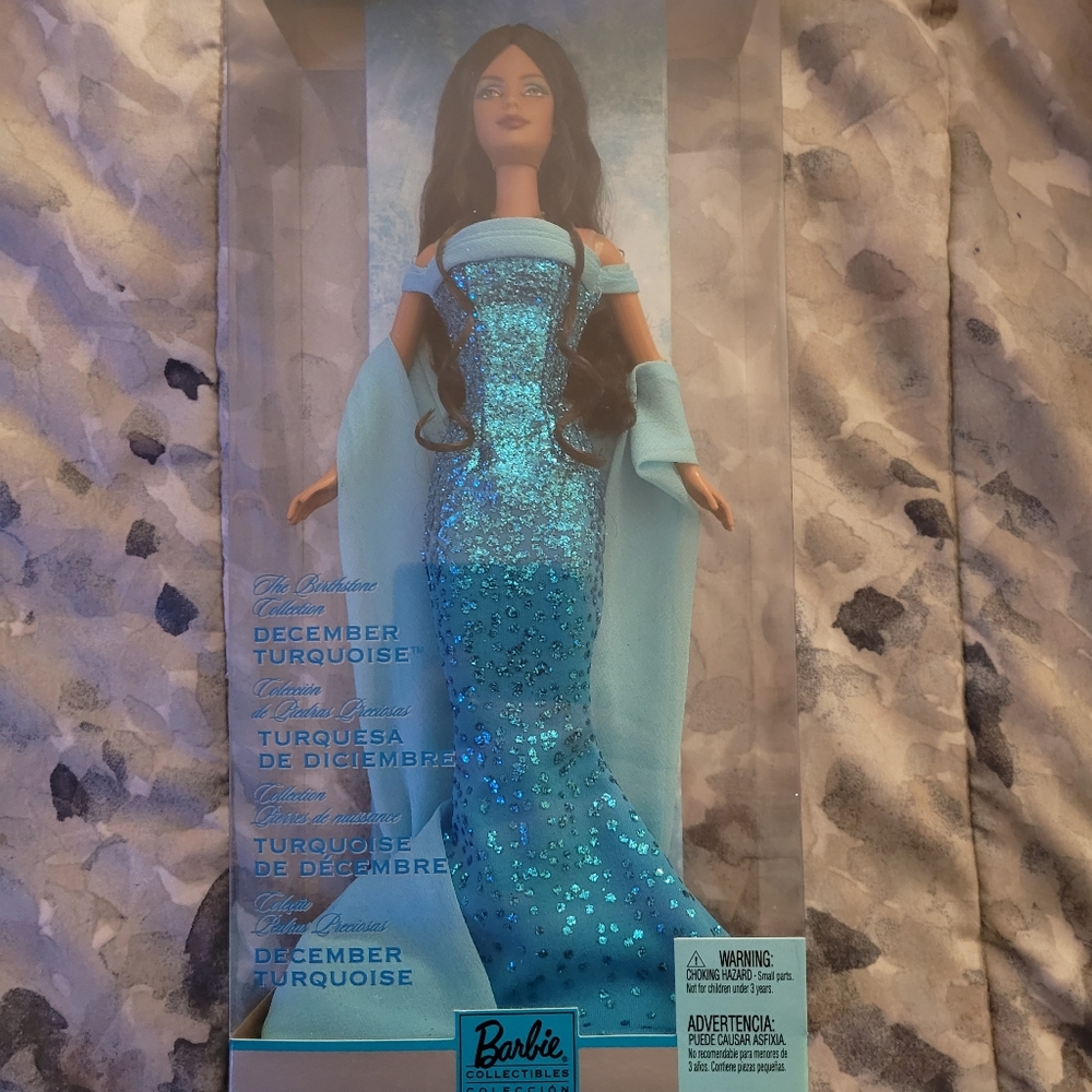 NIB‎ 2002 Mattel Barbie, December Turquoise Bithstone Collection, Vintage doll